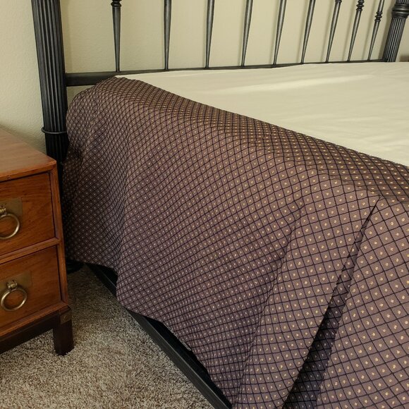 Custom Dark Brown King Bedskirt for Tall Bed, 18.5” Drop + Extra Fabric - Picture 2 of 6
